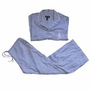 Ralph Lauren blue stripe pajama set
